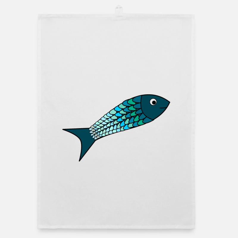 SARDINE. FISH. APRIL FOOL. EASTER. SEA Organic dish towel