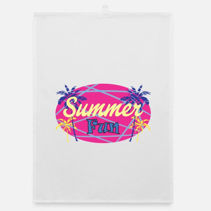 SUMMER FUN WITH PALM TREES Organic dish towel
