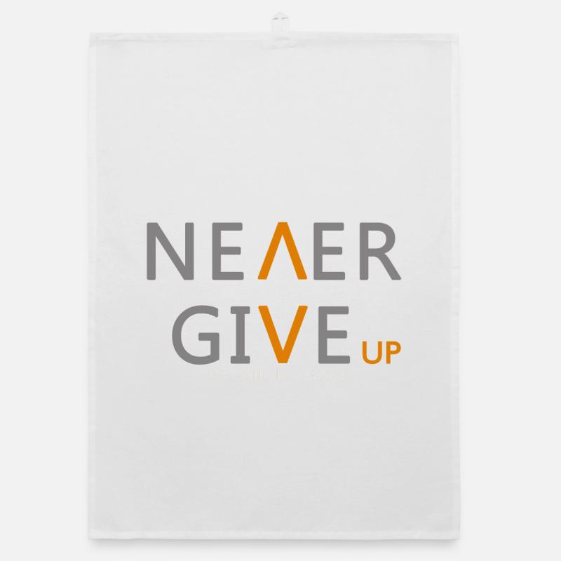 Never give up Incarnez essence de la persévérance - Torchon bio - blanc