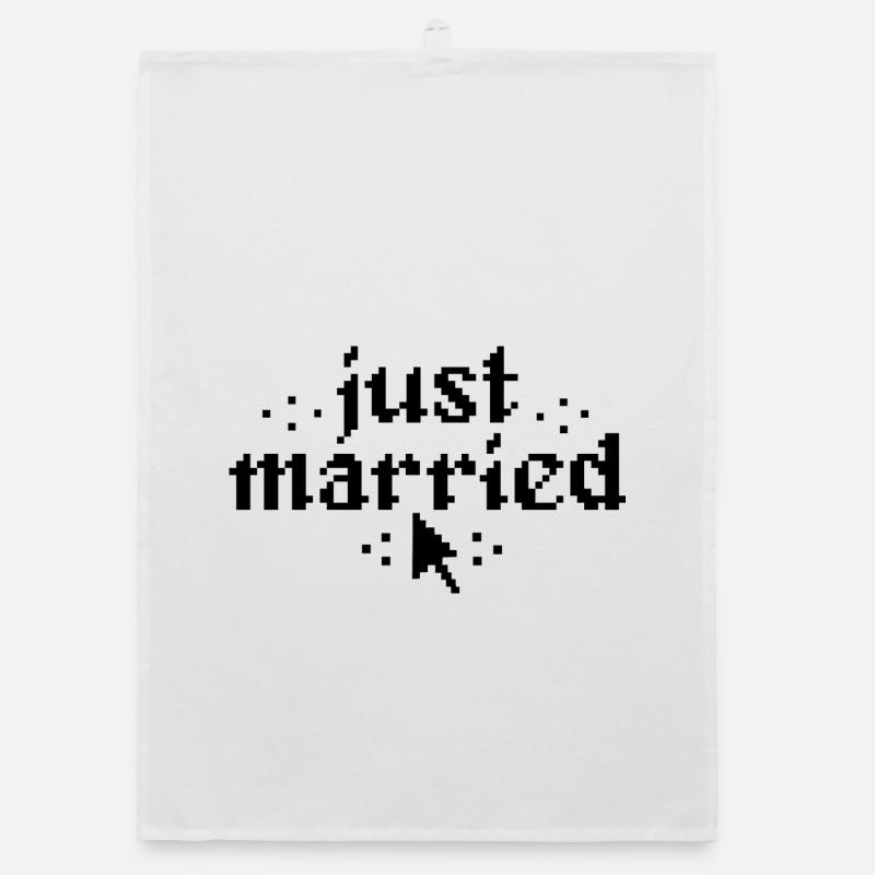 Petit Pixel Drôle de cadeau de mariage Torchon bio