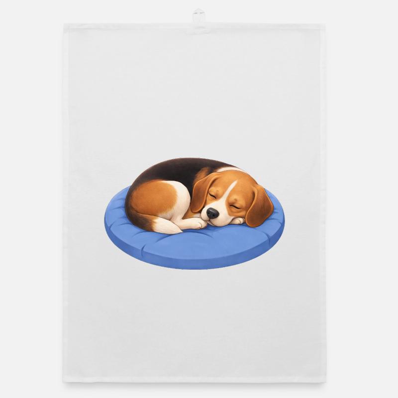 Cute Beagle Cartoon Cuddle Sleeping Chillout Organic dish towel