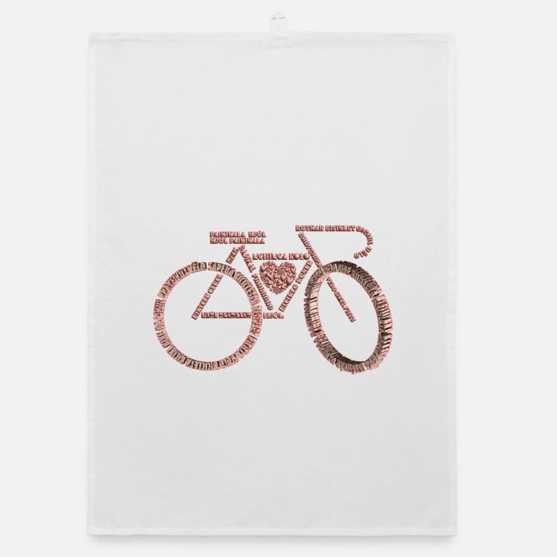 Fahrradsprachen Valentinstag V1 - Organic Geschirrtuch - Weiß