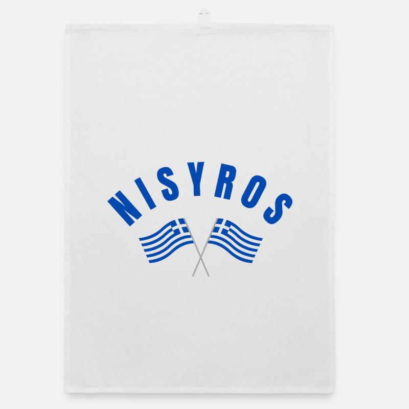Drapeaux grecs de Nisyros Torchon bio