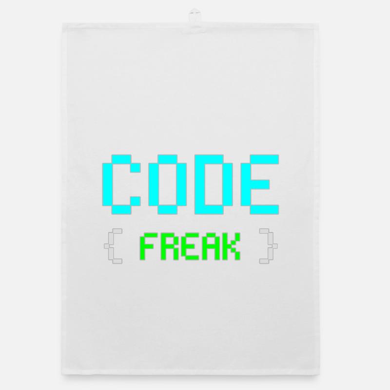T-shirt néon Pixel Code Freak - Torchon bio - blanc
