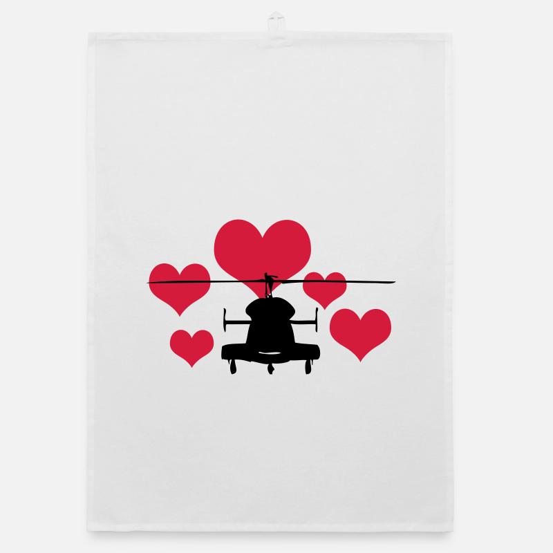 Heli avec 5 coeurs Torchon bio