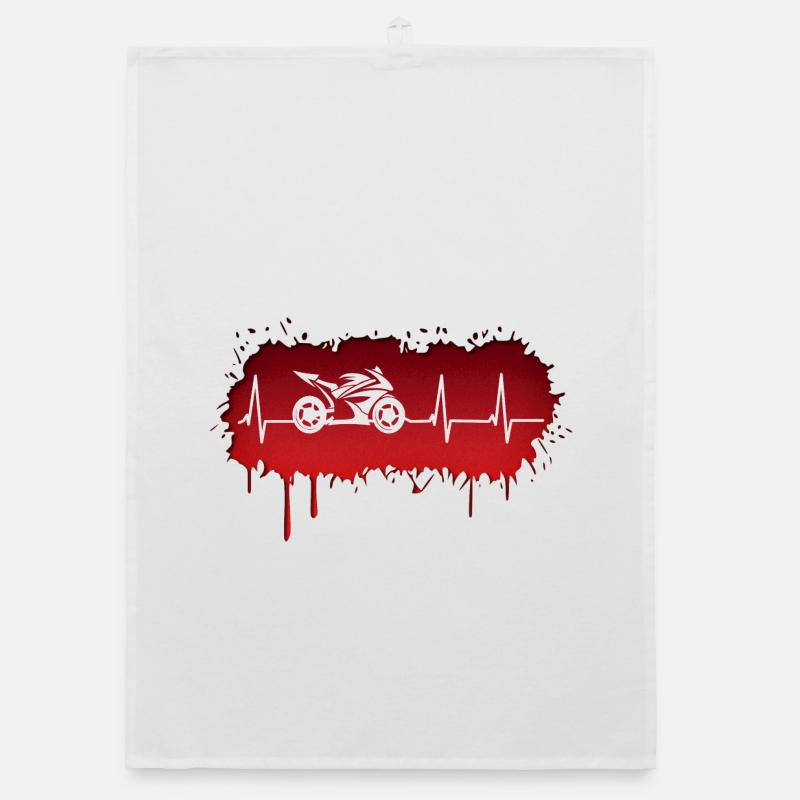 Motorcycle racing driver pulse Organic dish towel