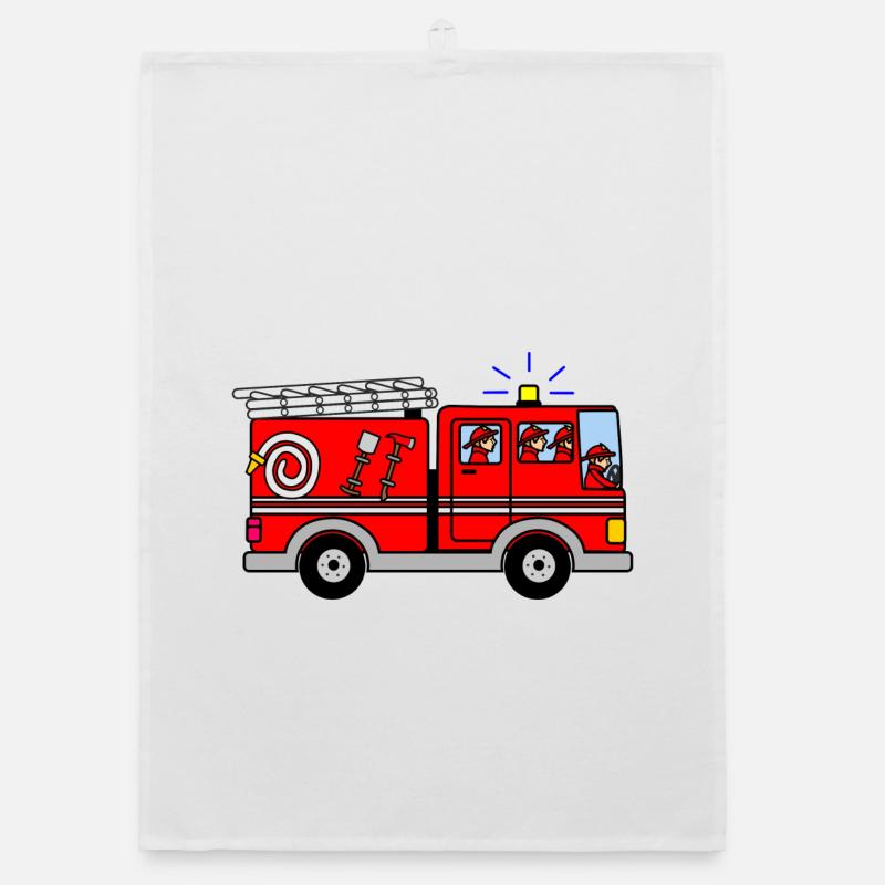 Fire engine with wailing siren Organic dish towel