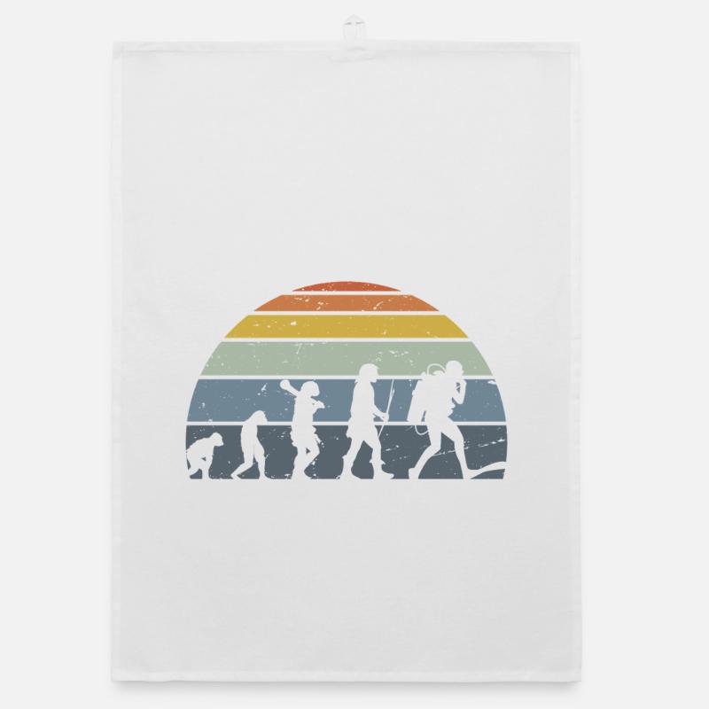Evolution of Humanity Silhouette Design Organic dish towel