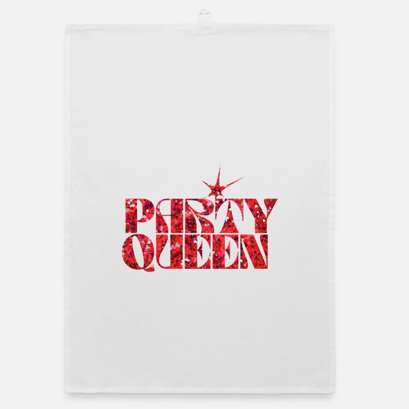 Party Queen Red Glitter Organic dish towel