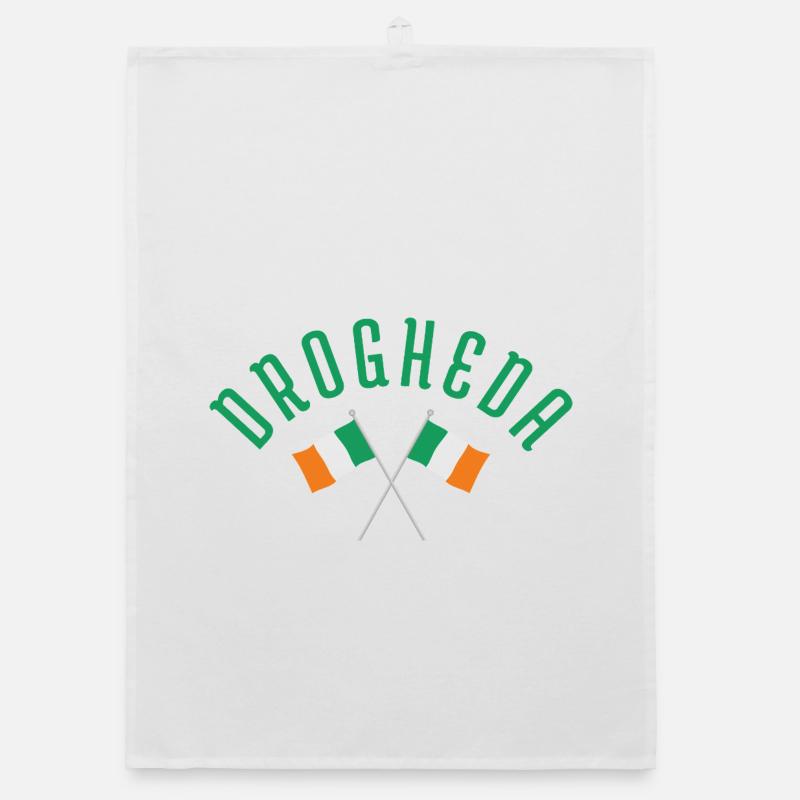 Drogheda Crossed Irish Flags Emblem Organic dish towel