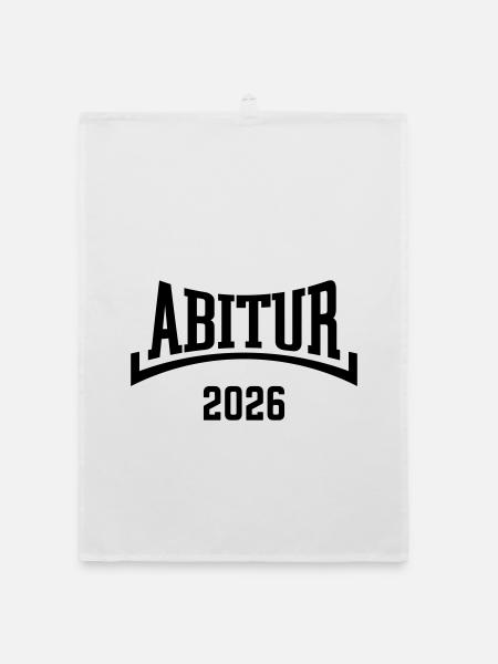 Abitur 2026 (Abiturient / Abi 26 / Konkav / B) - Organic Geschirrtuch - Weiß - Vorne