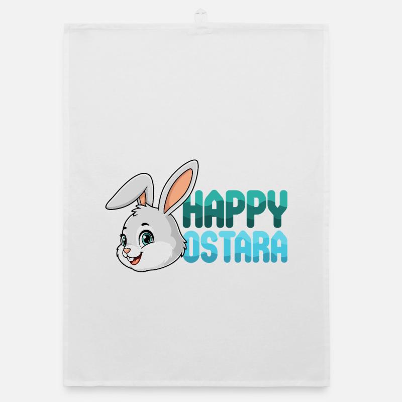 Happy Ostara Rabbit Bunny Easter Ostara Spring Organic dish towel