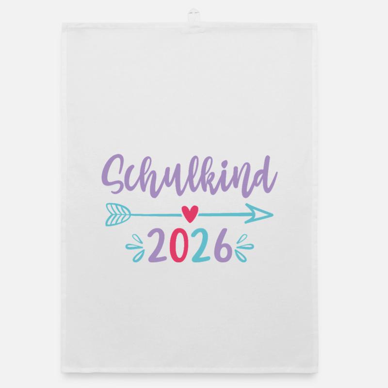 Schulkind 2026 Erstklässlerin Mädchen Geschenkidee Organic Geschirrtuch