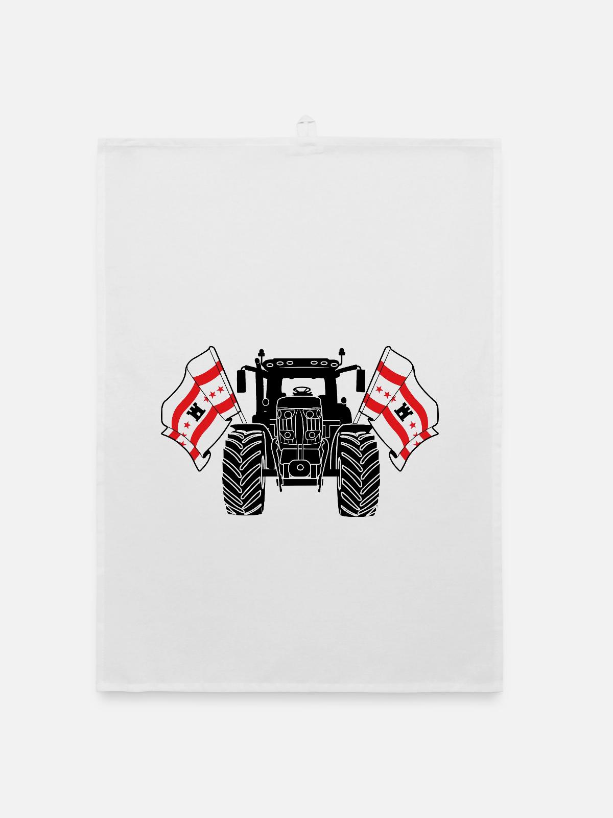 Drenthe_Tractor_Pride - Torchon bio - blanc - Devant