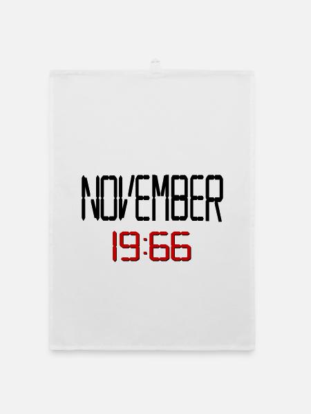 60. Geburtstag November 1966 - Organic Geschirrtuch - Weiß - Vorne