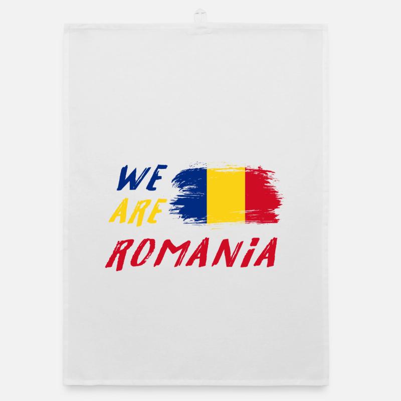 Wir sind Rumänien - Organic Geschirrtuch - Weiß