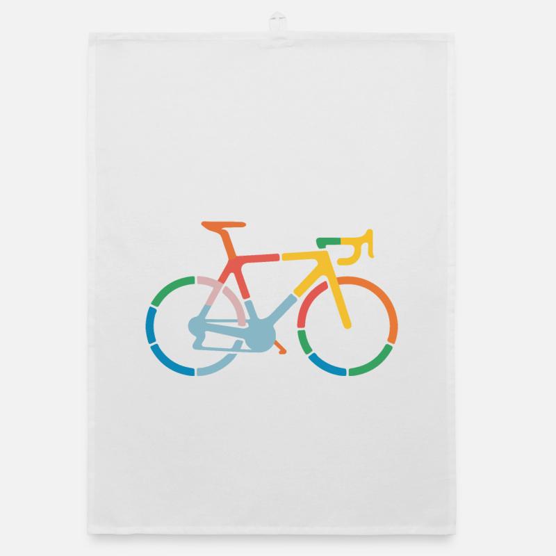 Conception d’art de ligne de vélo colorée Torchon bio