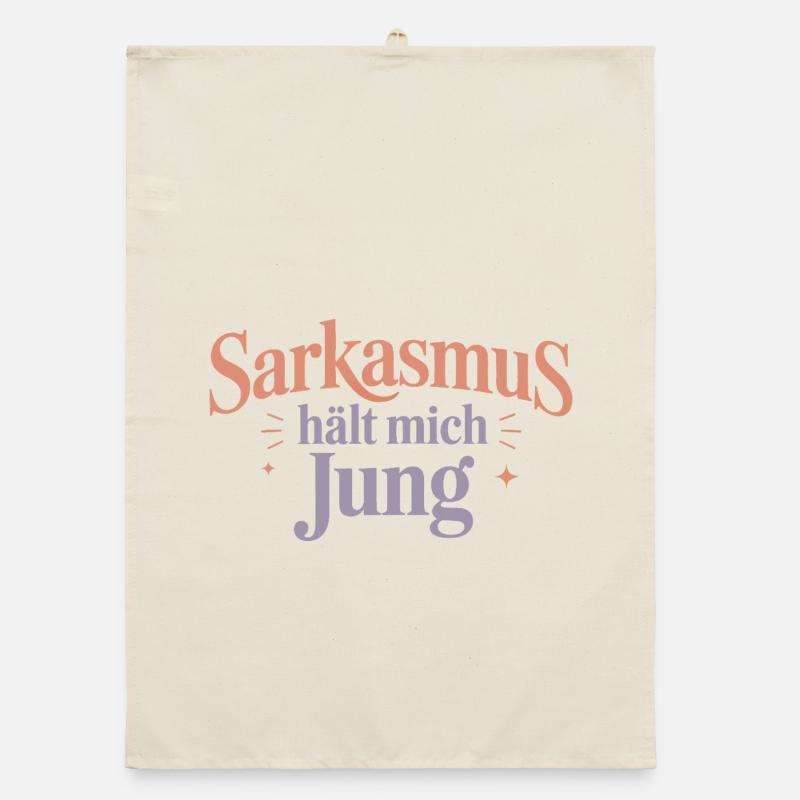 Sarcasm keeps me young Organic dish towel