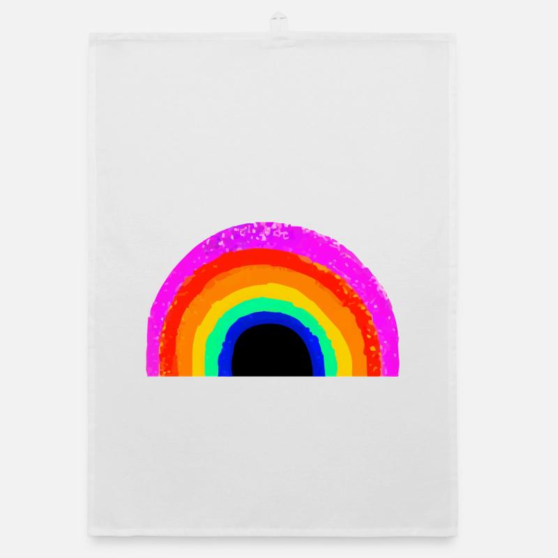 Lebendiger Regenbogenbogen Organic Geschirrtuch