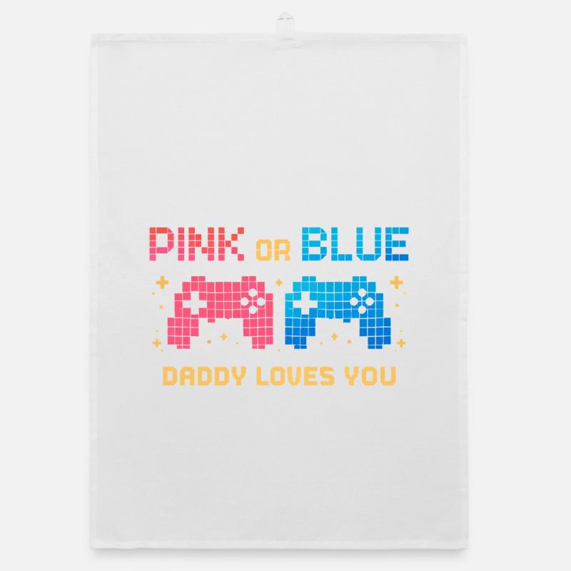 Pink or Blue Pixel Controller Organic Geschirrtuch