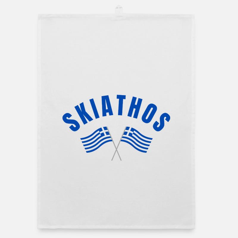 Skiathos a traversé les drapeaux grecs Torchon bio