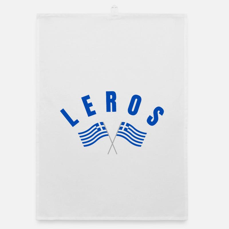 Drapeaux grecs de Leros Torchon bio
