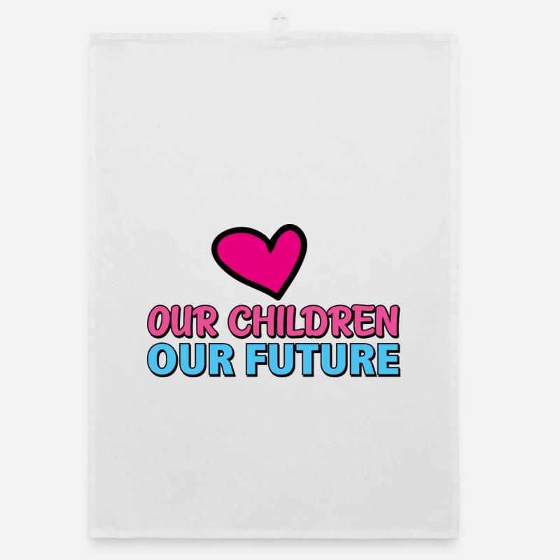 our children our future 2 - Torchon bio - blanc