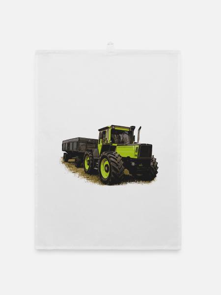 MB trac 1600 turbo avec remorque - Torchon bio - blanc