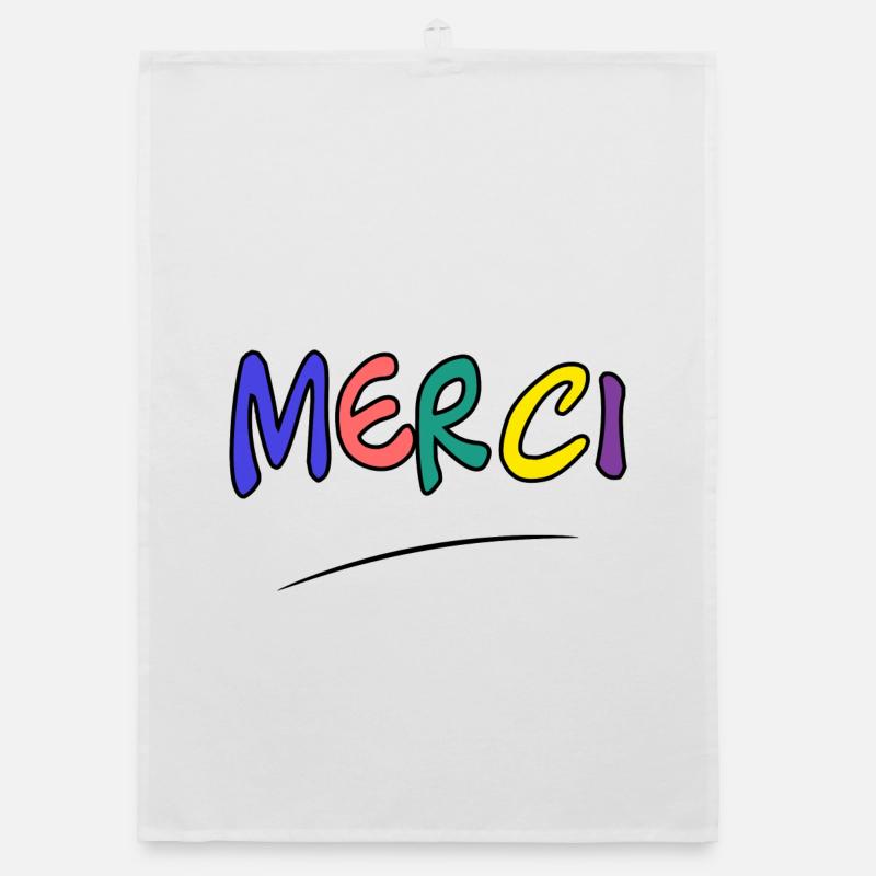 MERCI. MAÎTRESSE. MAÎTRE. MERCI MAÎTRESSE - Torchon bio - blanc