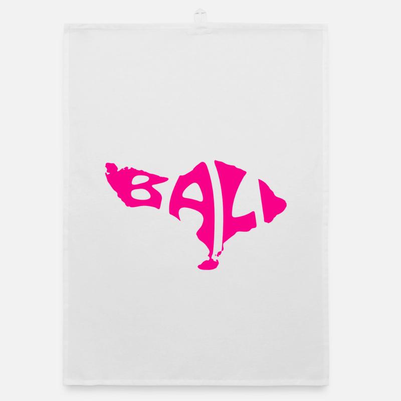 Bali Map Artistic Typography Design Organic dish towel