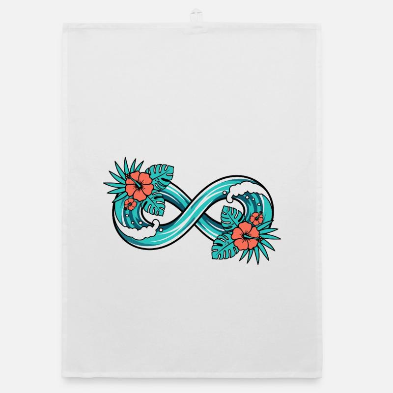 Infinite Tropical Wave Organic dish towel