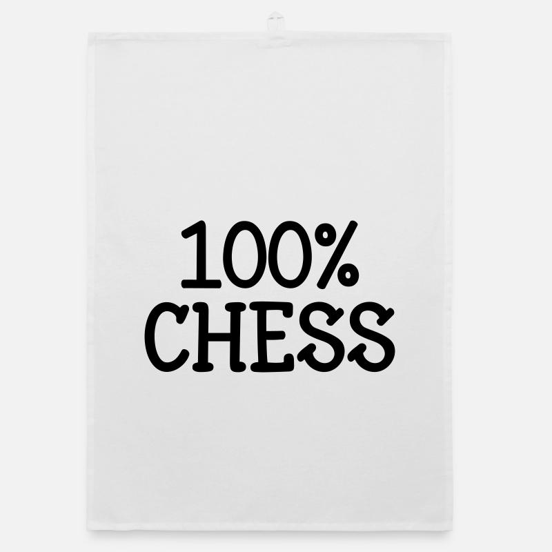 100% Chess: Knight Strategy Pattern and Black Bishop Organic dish towel