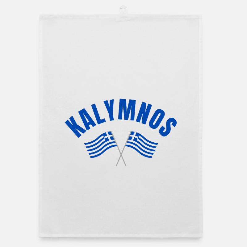 Drapeaux grecs de Kalymnos Torchon bio