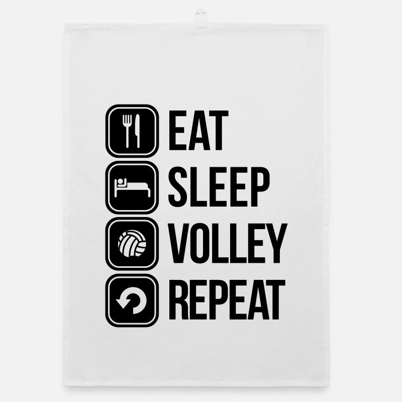 eat sleep volley repeat Organic Geschirrtuch