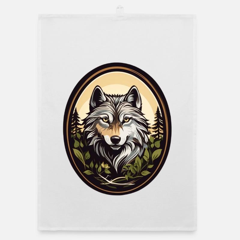 Waldbewohner Wolf Organic Geschirrtuch