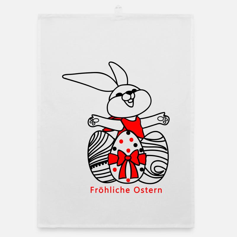 Joyeuses Pâques lapin de Pâques Torchon bio