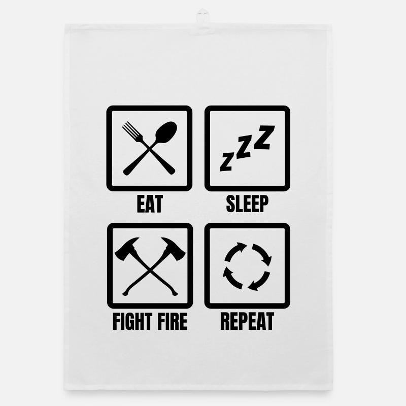 Firefighter Daily Routine Organic dish towel