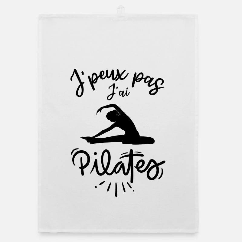 Je peux pas j ai pilates - Torchon bio - blanc