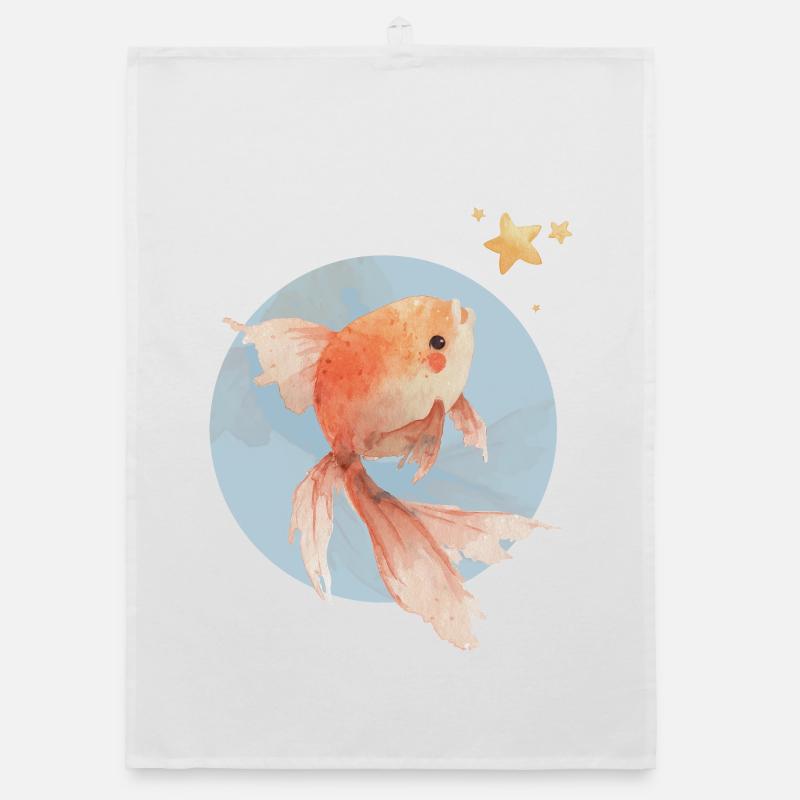 Poisson rouge avec une vision Torchon bio