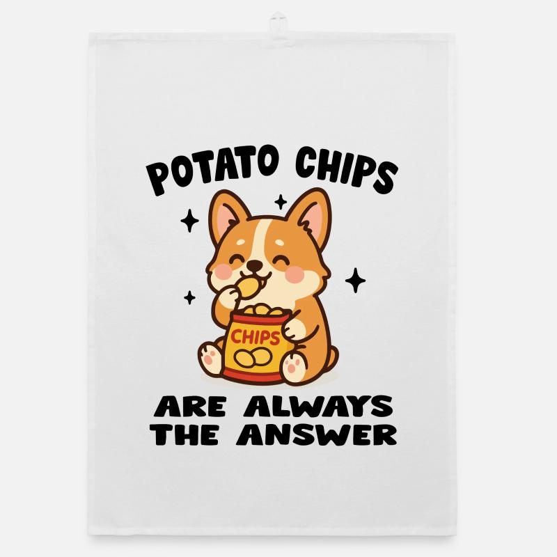 Chiot Cute Mangeur de Chips Torchon bio