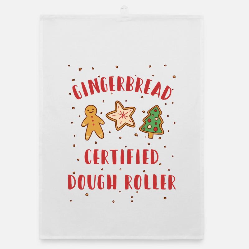 Gingerbread - Certified Dough Roller - Christmas Organic dish towel