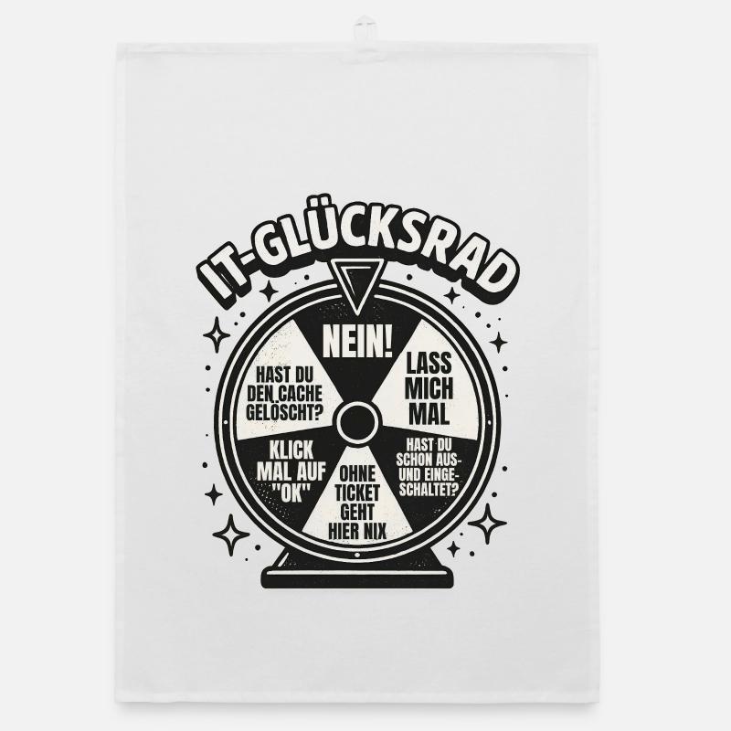IT Support Glücksrad Service Desk IT Helpdesk - Organic Geschirrtuch - Weiß
