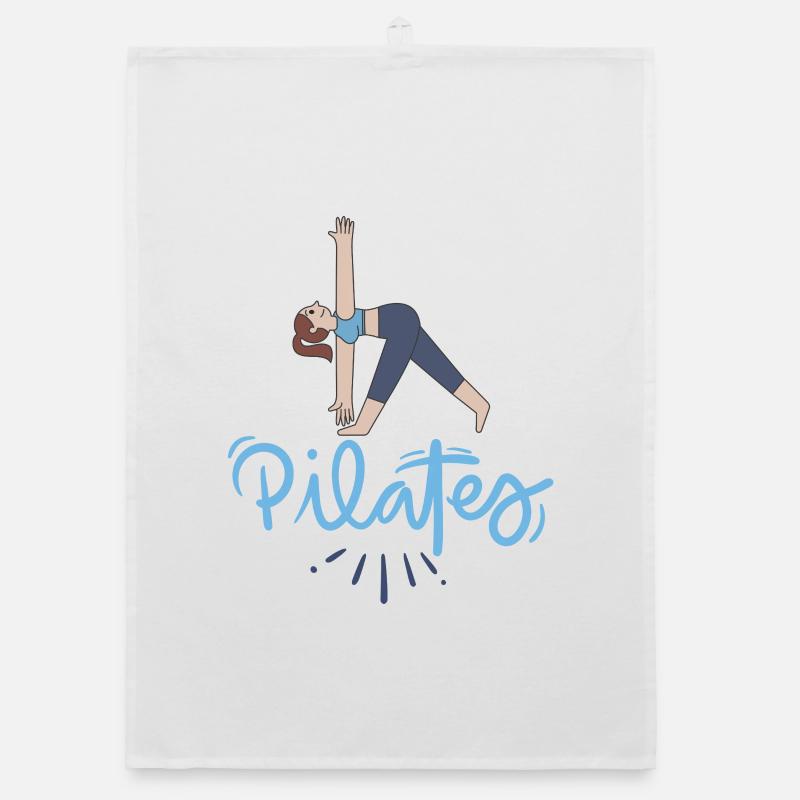 Pilates Pose et Lettrage Bleu Torchon bio