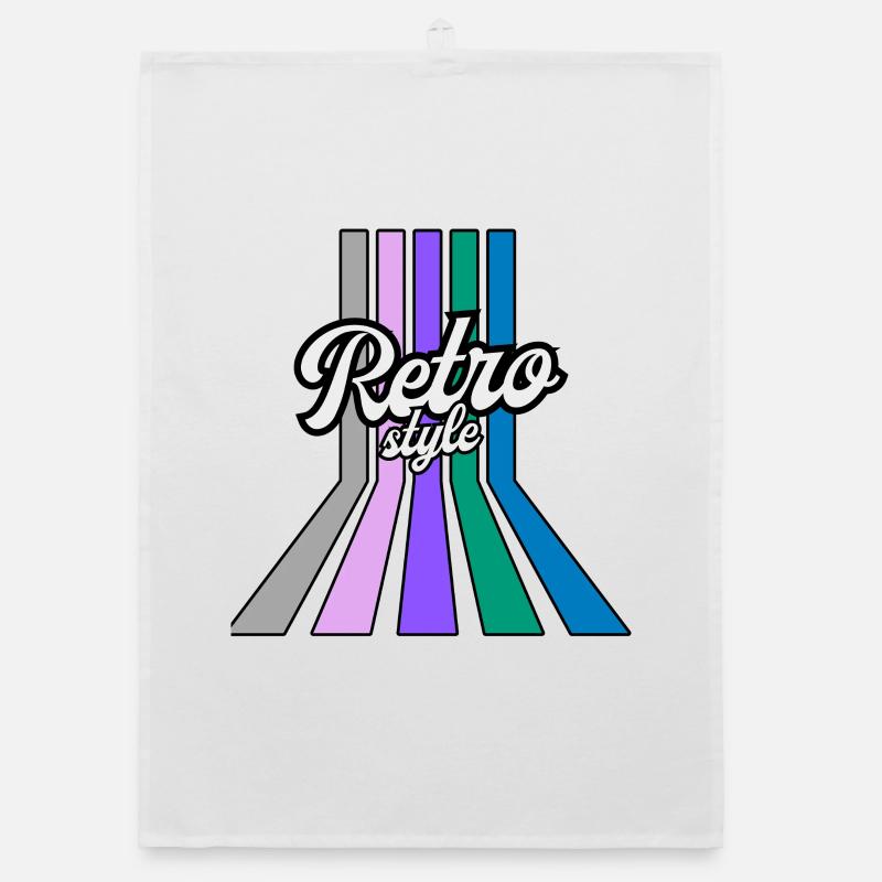 StyleRetro Multicolor Stripes - Organic dish towel - white