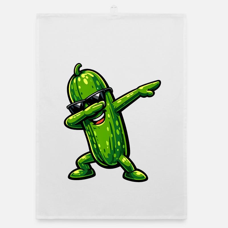 Dabbing Cucumber Organic dish towel