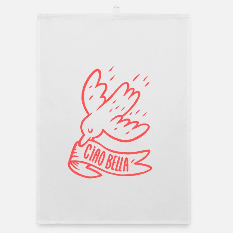 Ciao Bella  - Torchon bio - blanc