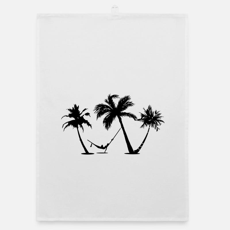 Holiday under palm trees in a hammock Organic dish towel