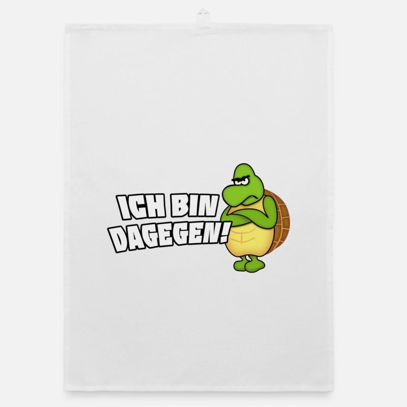 ich bin dagegen - Organic Geschirrtuch - Weiß