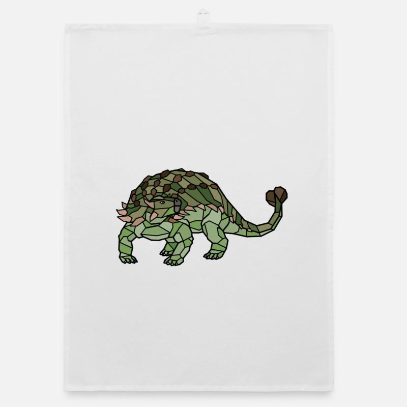 Ankylosaurus - Torchon bio - blanc