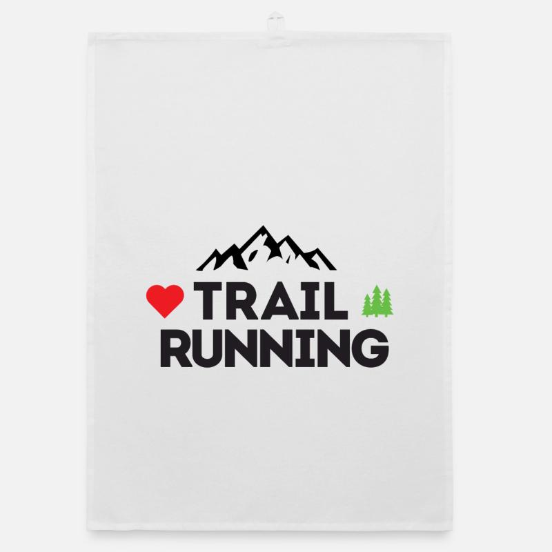 Ich liebe Trailrunning - Organic Geschirrtuch - Weiß